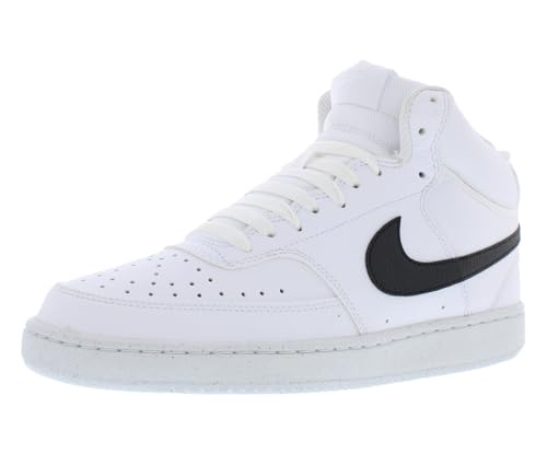 Nike Court Vision Mid Next Nature Mens Shoes Size 9.5, Color: White/Midnight Black/Pure White
