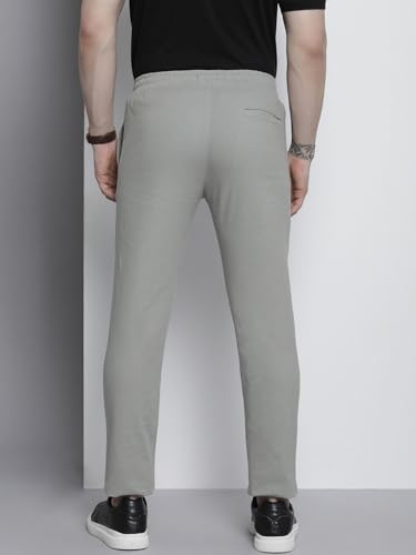 Image of The Indian Garage Co Men Slim Fit Solid Mid-Rise Elasticated Linen Jogger Trouser