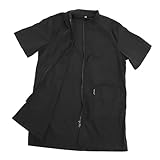 UPKOCH Pet Cosmetologist Uniform for Grooming Black for Pet Shops Home Use Static and Durable Apron for Bathing Cats Dogs