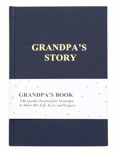 Grandpa's Life Story Journal, Grandpa Book To Fill Out, Heirloom Books for Grandparents, Meaningful Keepsake Gifts from Granddaughter Grandson for Father's Day, Birthday, Christmas (Grandpa Blue)