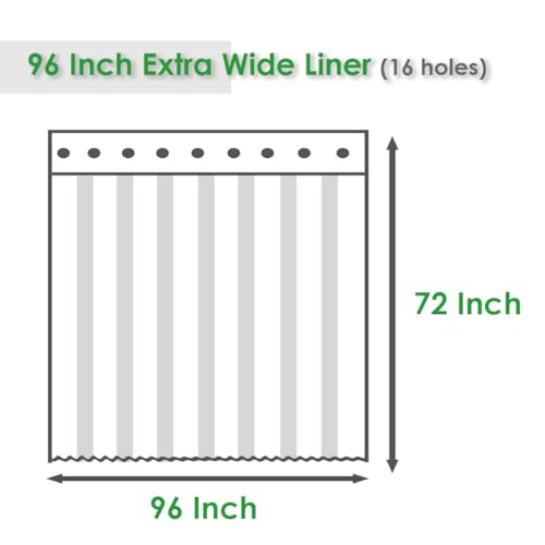Image of Extra Wide Shower Curtain Liner 96x72, Heavy Duty Vinyl Clear Shower Liner for Bathroom, 96 x 72 Inch