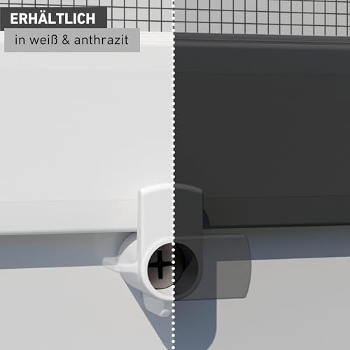 Windhager Insektenschutz Vorreiber-Set Fenster, Fliegengitter-Zubehör, Insektenschutz Ersatzteile, Spannrahmen Fenster, inkl. Schrauben, einfache Montage, 4 Stk., weiß