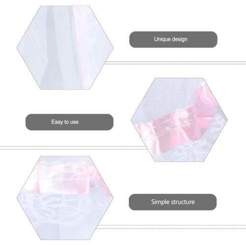 Mosquitera para cuna infantil Toddmomy con dosel rosa redondo 8