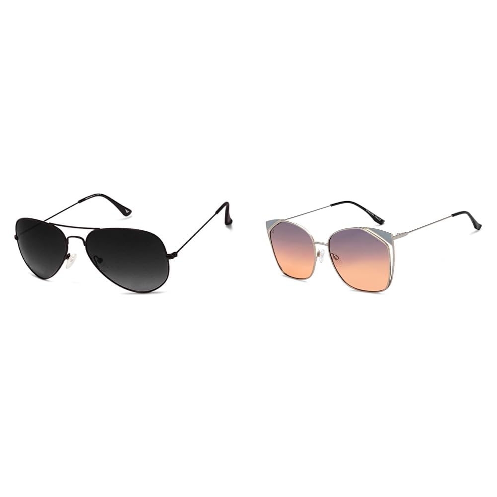 Unisex Vincent Chase Couple Polarized Square Sunglasses By Lenskart | Combo Sunglasses, Assorted, Medium-image-46