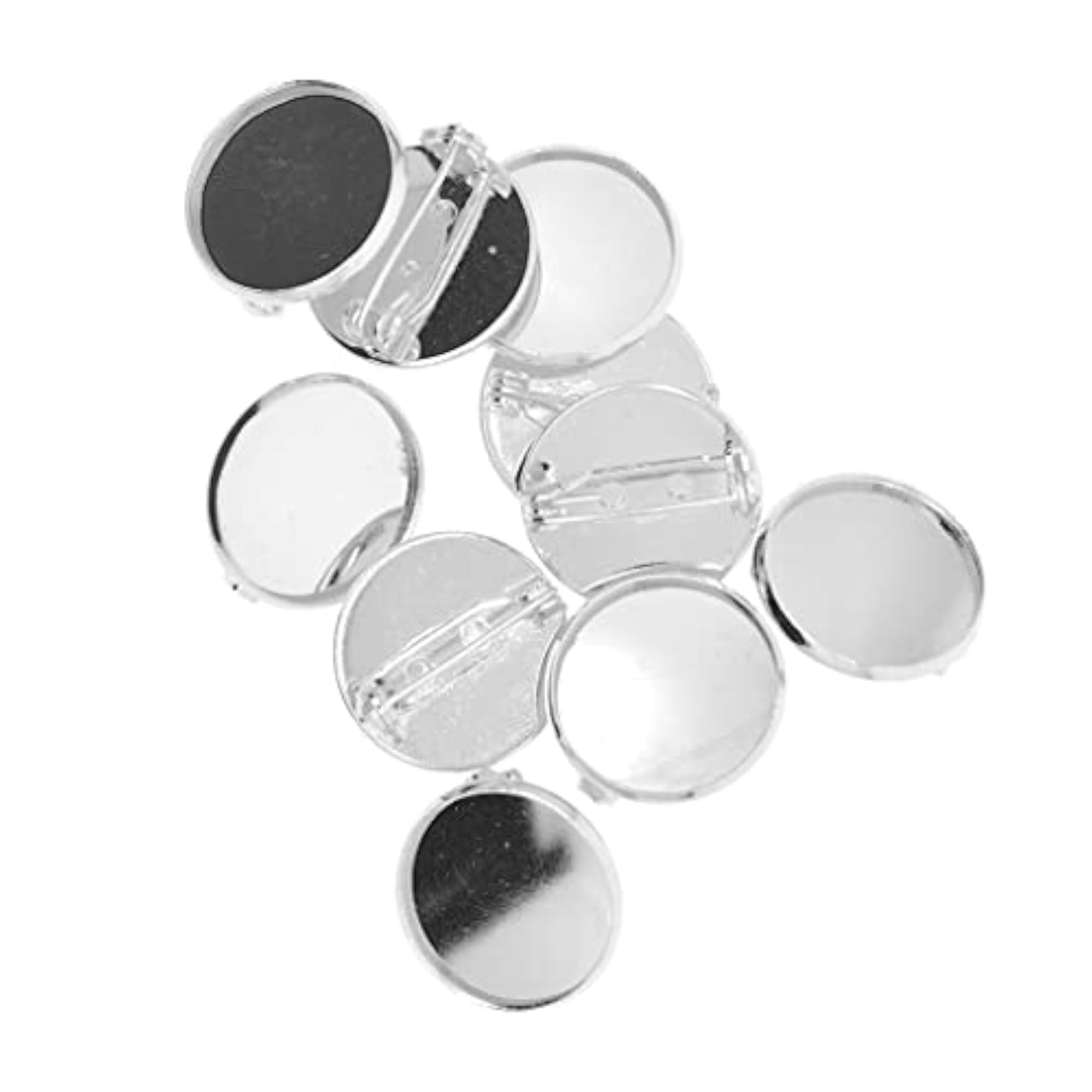10pcs Brooch Blank Lapel Pin Badge Base Platinum