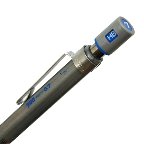 Image of 500 0.7 MM HB Mechanical Pencil | Lead Of Grade HB | Mini Interchangeable Eraser With Push Mechanism | Silver Plated Swing Grip | Pack Of 1 | Silver (PG517)