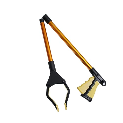 Unomor 1pc Long Handle Trash Pickup Clip Heavy Duty Grabber Reacher for Garbage Collector Rustproof Multifunctional Indoor/Outdoor Use
