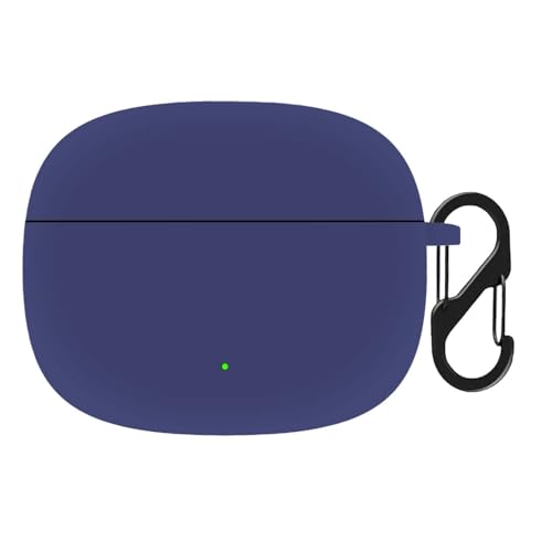 Image of Anvique Silicone Case Cover for Oneplus Nord Buds 4 Pro, Scratch Resistance, Shock Absorption, with Premium Carabiner (Blue)