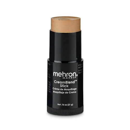 Image of Mehron Makeup CreamBlend Stick | Face Paint, Body Paint, & Foundation Cream Makeup | Body Paint Stick Perfect for Halloween .75 oz (21 g) (Medium 0)
