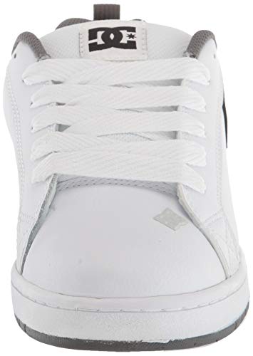 DC Men's Court Graffik Casual Skate Shoes, White/Heather Grey SE, 18 D D US