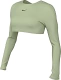 NIKE FB5233-343 W NP DF Crop LS Femme Canottiera Donna Honeydew/Cargo Khaki/Black/Cargo KH Taglia M