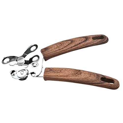Bestonzon Picnic Comfort With For Practical Home Portable Kitchen Opener Tin Jar Can Stainless Bottle Outdoor Wood Gadget Handle Manual Durable Steel #TOP22