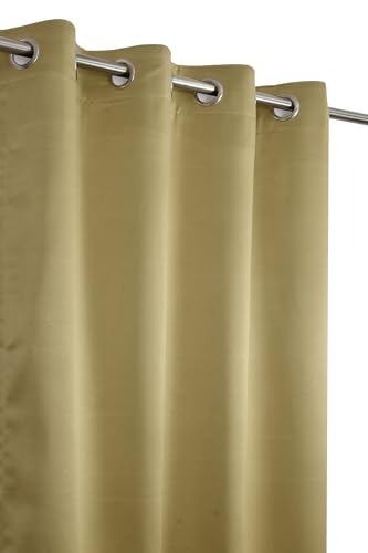 Image of LaVichitra 1 Piece Solid Premium Blackout Curtain - Thermal Insulated, 3 Layered, 100% Opaque Window - 5 feet, Light Beige
