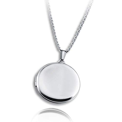 Phocksin Round Locket Necklace That Holds Pictures For Men Women Photo Lockets 20" Starinless Steel Chain Necklaces #TOP2