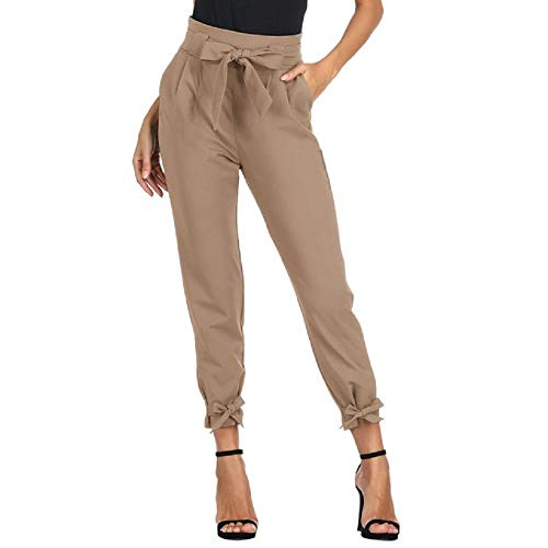 Damen Hose High Waist Elegant Casual Bleistifthose Herbst Hose mit Taschen...