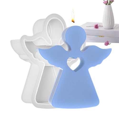 Moldes de silicona para velas de ángel, moldes de silicona de fácil liberación para hacer velas, bonito ángel para hacer tartas de resina y chocolate
