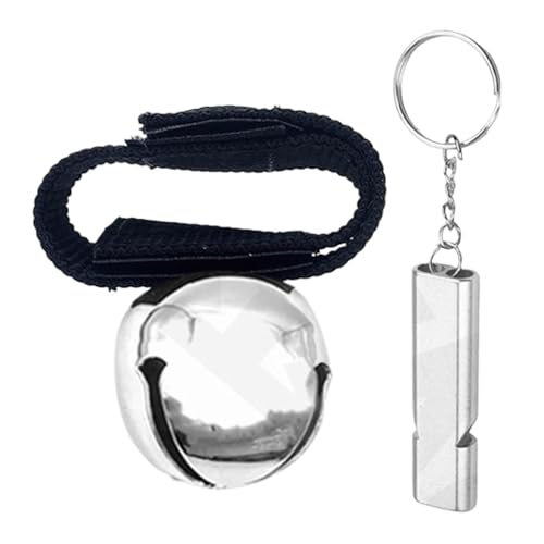 Campanillas Senderismo - Kit antiosos portátil | Equipo Supervivencia | Silbato con Campana para Exteriores | Ciclismo, montañismo, mochileo, fotógrafos aventureros
