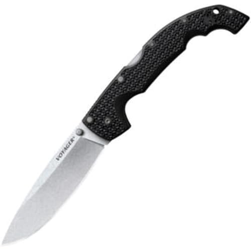 Image of Cold Steel XL Voyager 5.5 inch AUS10A Drop Point Razor-Sharp Blade 6.75 inch Griv-Ex Handle Everyday Carry Tactical Folding Knife, Blister Pack