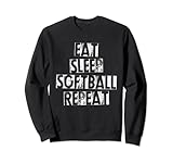 Photo Gallery divertente retro vintage softball - eat sleep softball repeat felpa Photo Gallery divertente retro vintage softball - eat sleep softball repeat felpa