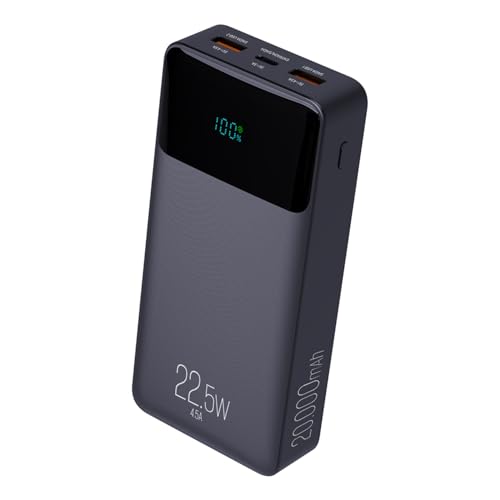 Power Bank Pro 20000mAH, Bateria Portátil Universal, Carga Rápida, Display Indicador, Entradas Micro USB e USB-C, 2 Portas USB-A, Preto, PB200BK, ELG