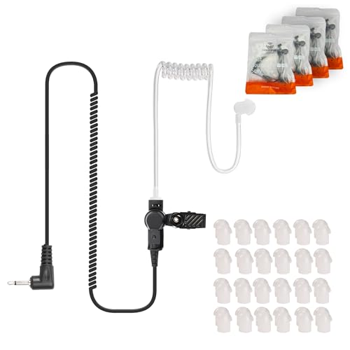 Hoornie® Lot de 4 écouteurs Intra-Auriculaires avec Prise Jack 3,5 mm et 10 Bouchons (x4) d'oreille Inclus Transparent
