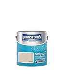 Johnstone's - Bathroom Paint - Seashell - Mid Sheen Finish - Stain Blocker Paint - Use in Moist & Damp Areas - Low Odour - Dry in 1-2 Hours - 12m2 Coverage per Litre - 2.5L