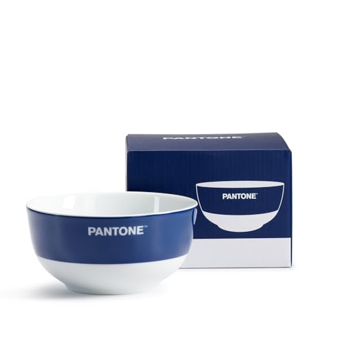 PANTONE™ - Bol Petit Déjeuner Porcelaine Résistante, Durable, Anti Taches, Rayures, Odeurs - Bowl Tasse Grande Cereales et Bol Soupe 650ml 13,8x7 Lave Vaisselle et Micro Onde, Bols Idee Cadeau 1 Pièce