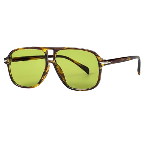 NIDOVIX Retro Aviator Sunglasses for Women Men Vintage 70s Square Classic Aviator Shades Sun Glasses UV400 Protection