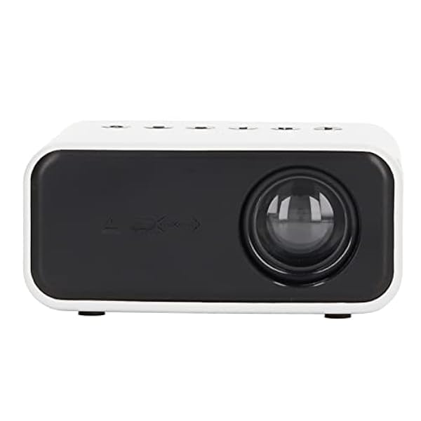 Mini-projector, verbinding met één klik AV- -interfaceprojector met afstandsbediening voor laptop-tv-telefoontablet(wit)