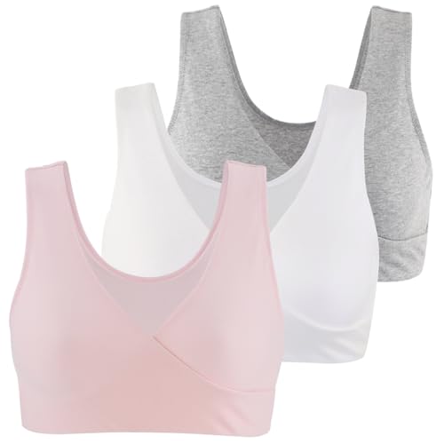 Image of COLOMI Maternity Nursing Bra Wireless Cotton Breastfeeding Bra for Sleep