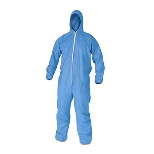 Cleaing SMS Einweg-Overalls blau, Gefahrenanzug mit Kapuze, elastische Bündchen und Knöchel, blau, X-Large Cover