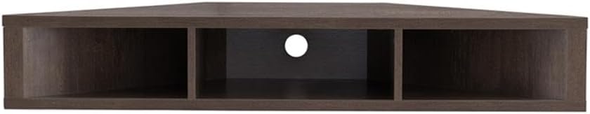 Furniture of America Astro Wood 42" Corner Floating TV Stand in Walnut Oak