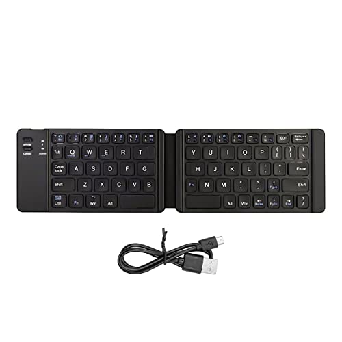 ANCLLO Mini Clavier sans Fil Pliable Bluetooth 3.0 Ultra Mince Rechargeable Compatible avec iOS Android Windows Smartphone Tablette Ordinateur Portable