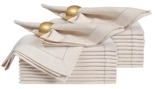 Linen Flax Cotton Cloth Napkins 18x18 Set of 24