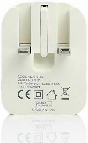 Dual USB Ports 2.1A Charger Adapter Mains Wall Plug Charging 5V 3-Pin Fold UK (White)
