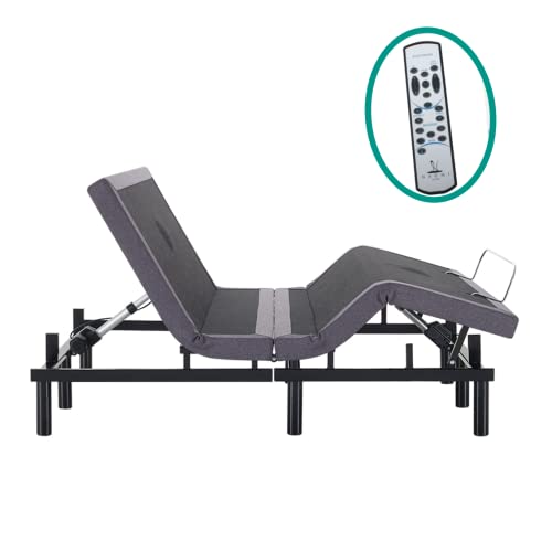 Naomi Home Adjustable Bed Frame Queen Adjustable Bed Frame Electric Adjustable Beds Adjustable Queen Bed Frame With Head & Foot Incline, Massage, Remote, Usb Ports, Zero-Gravity, Anti-Snore Gray #TOP5