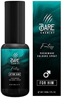 Bare Chemist Fantasy Pheromone Cologne for Him - [Long Lasting Formula] Pheromone Cologne for Men 1oz. - Blackcurrant, Pinapple, Bergamot