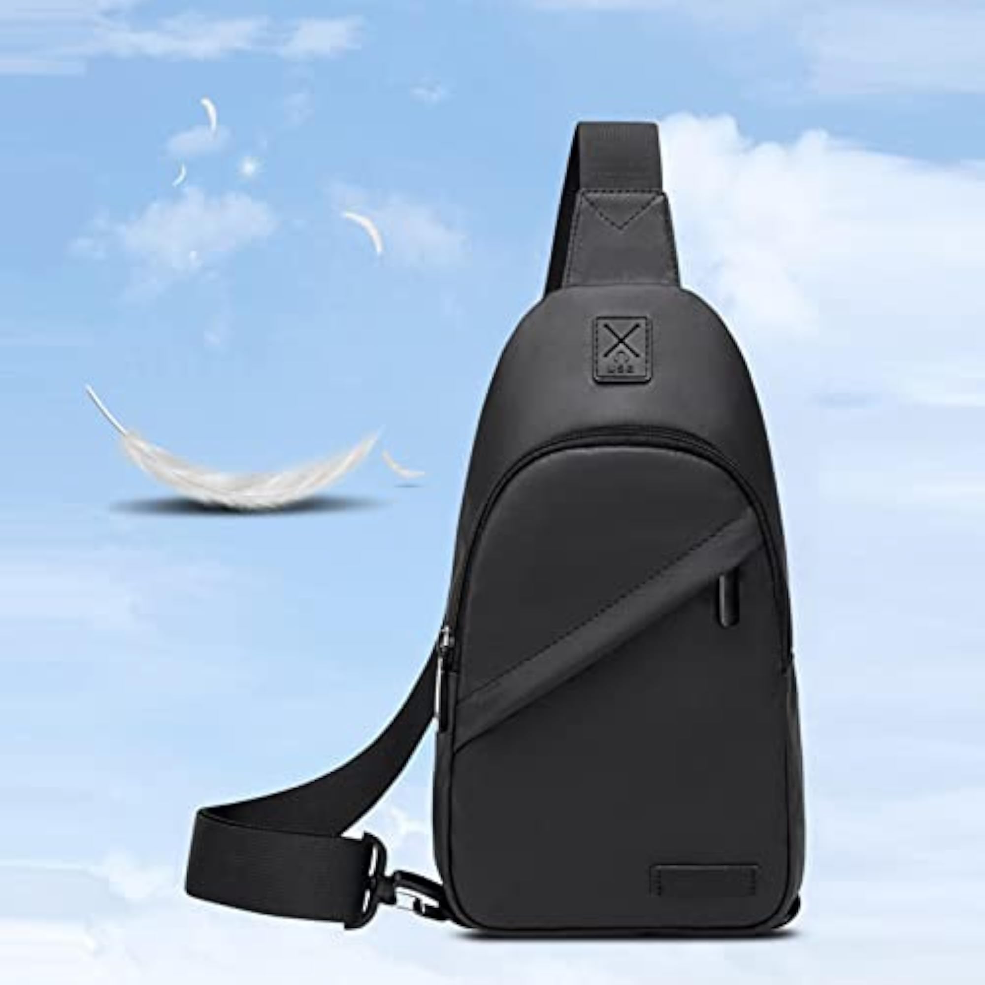 Sling Bag, Double Buckle Chest Bag Ergonomic Design