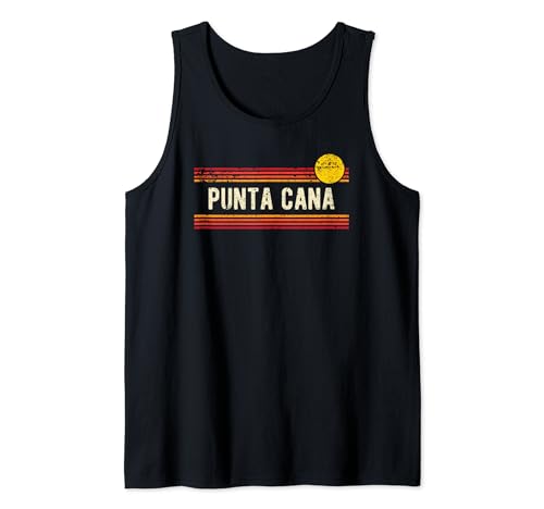 Punta Cana Retro Vintage Estilo Desgastado Sunset Design Camiseta sin Mangas