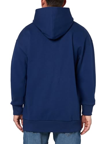 Sweat à capuche zippé en molleton bleu foncé L grand confort et finitions soignées