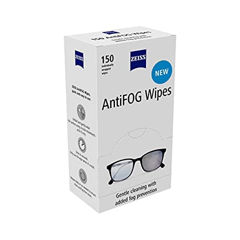 ZEISS AntiFOG Wipes, Lens Cleaner for Glasses, Cameras & Binoculars, Individually Packed Single Use Disposable Cloths in Sachets, for Handy and Portable Spectacle Cleaning On The Go - Pack of 150 Cover