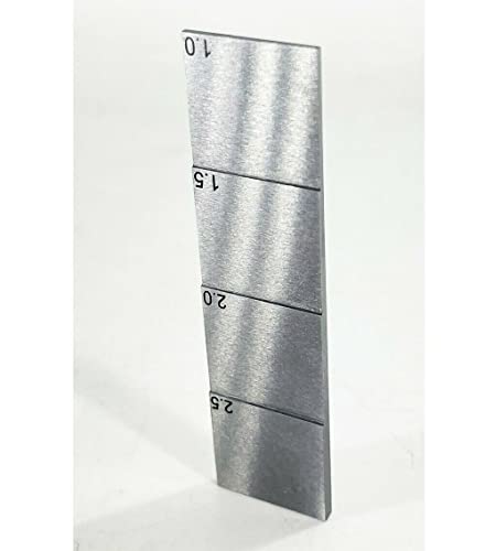 Bloque de calibración ultrasónico de 4 pasos para medidor de espesores ultrasónicos, calibración de espesor y linealidad con espesores de 1 mm, 1,5 mm, 2 mm y 2,5 mm, acero al carbono 1018 miniatura 3