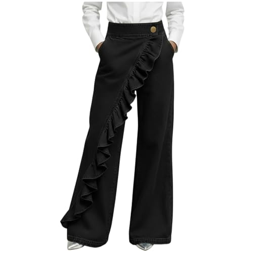 Jean palazzo à jambe large pour femme style rétro Y2K avec poches
