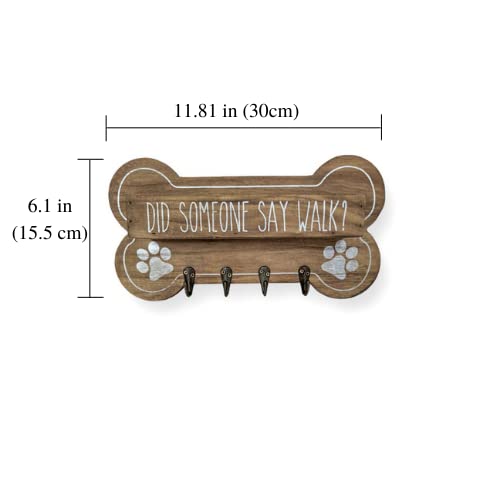 Dog Leash Holder For Wall With Built In Storage Shelf For Pet Treats And Accessories, Bone Shaped Key Holder For Wall Decorative And Dog Stuff Storage Organizer, Housewarming Gift For Dog Owner #TOP6