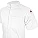 ChefsCloset Seneca Men's Short Sleeve Chef Coat – Professional Mens Chef Jacket for with Center Zipper and Mesh Panels (White, Large)