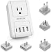 BESTEK International Travel Adapter, 3000W Universal Travel Adapter for Hair Dryer, Curling Iron 30W USB C PD Travel Charger Adapter with Worldwide Wall Plugs for US, UK, AU, EU and Asia, PD 3.0