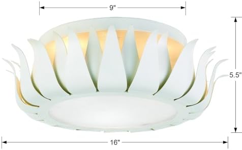 Crystorama Broche 3 Light Matte White Flush Mount