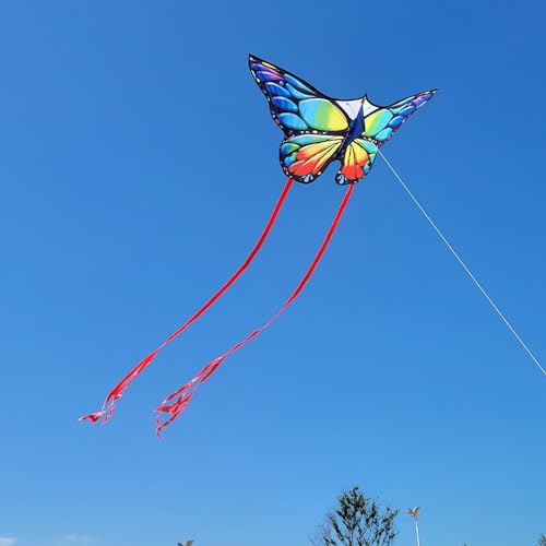 Simxkai 2 Pack Butterfly Kite for Kids & Adults, Easy to Fly for Beginners, Boys, Girls Colorful&bul - Thumbnail 4