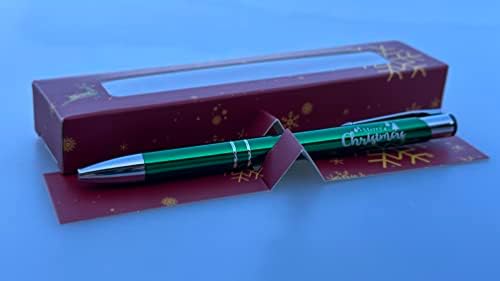 Christmas Xmas Gift Pen with Christmas Box, Laser Engraved Pen, Xmas Pens, Merry Christmas Green pen with gift box, Boss Pen, Thank You Gift, Engraved Christmas Pen, Christmas Pen