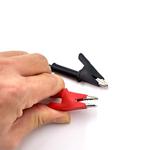 2Pcs 14 Awg Alligator Clips Test Leads Dual Ended Crocodile Heavy Duty Wire Cable With Insulators Clips Test Flexible Copper Cable For Electrical Testing 6.6Ft / 2M Wire Length #TOP1